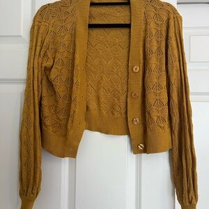 Amazon Mustard Cardigan Sweater for Women